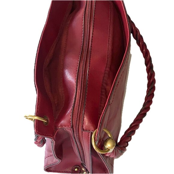 RELIC by Fossil Red Burgundy Leather Shoulder/Handbag Zipper Pockets NWT - Picture 7 of 14
